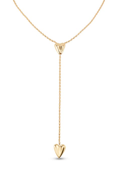 Double Heart Y Necklace