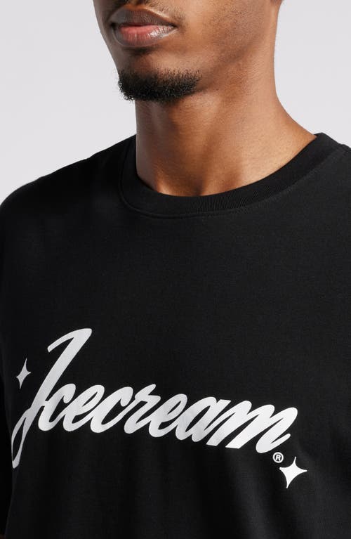 Icecream Dazzle Logo Cotton Graphic T-shirt In Black
