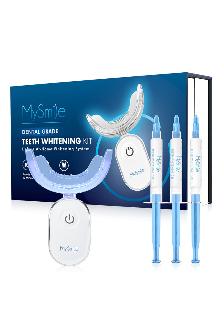 Teeth Whitening Kit with 28 LED Light, 22% CP Teeth Whitening Gel, Main, color, Deep Blue
