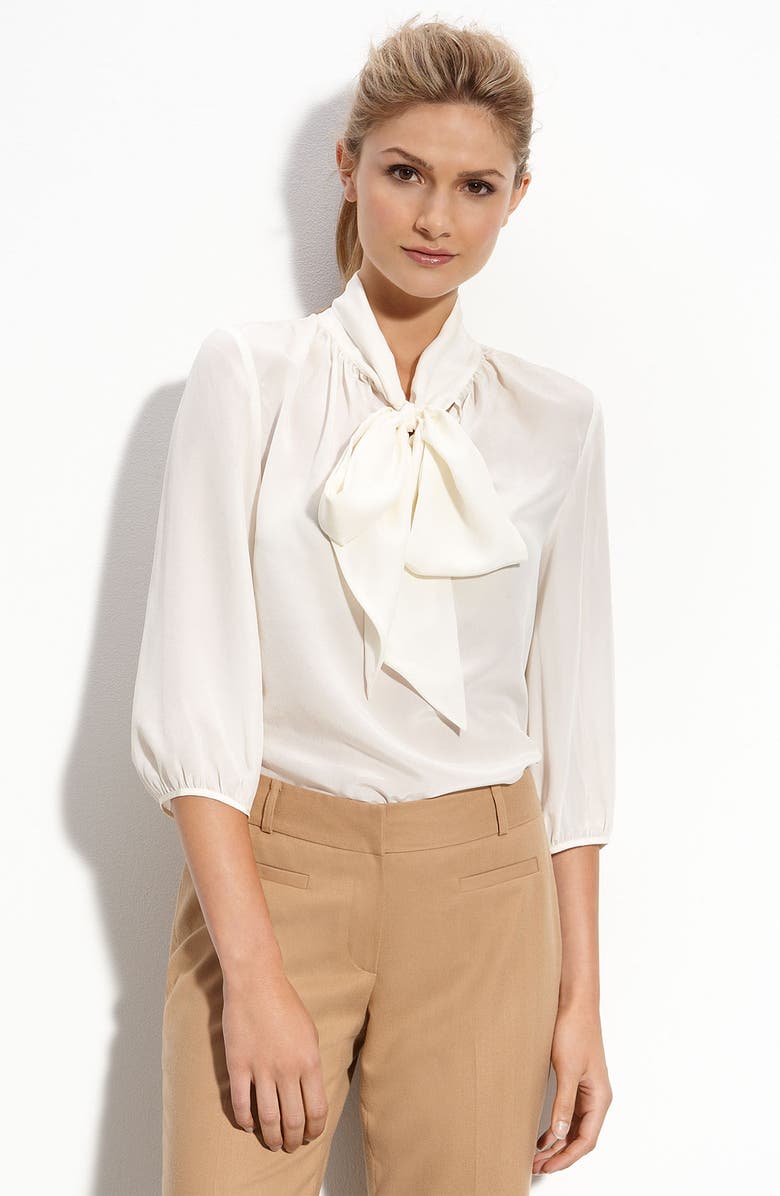 Classiques Entier<sup>®</sup> 'Françoise' Silk Bow Blouse, Main, color, 