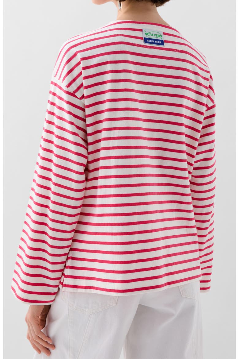 Stripes Label Ls Tee, Alternate, color, Coralstripes
