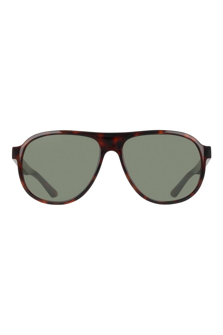 Vintage Icon 59mm Aviator Sunglasses, Main, color, TORTOISE / GREEN