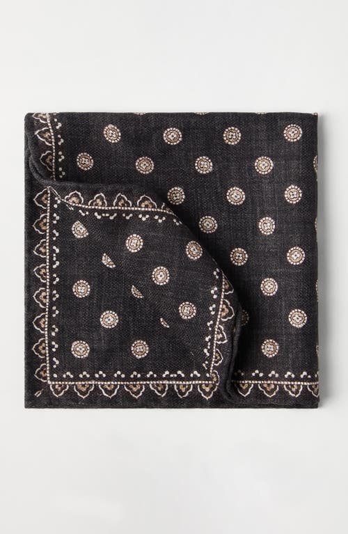 Shop Brunello Cucinelli Silk Pocket Square In Black