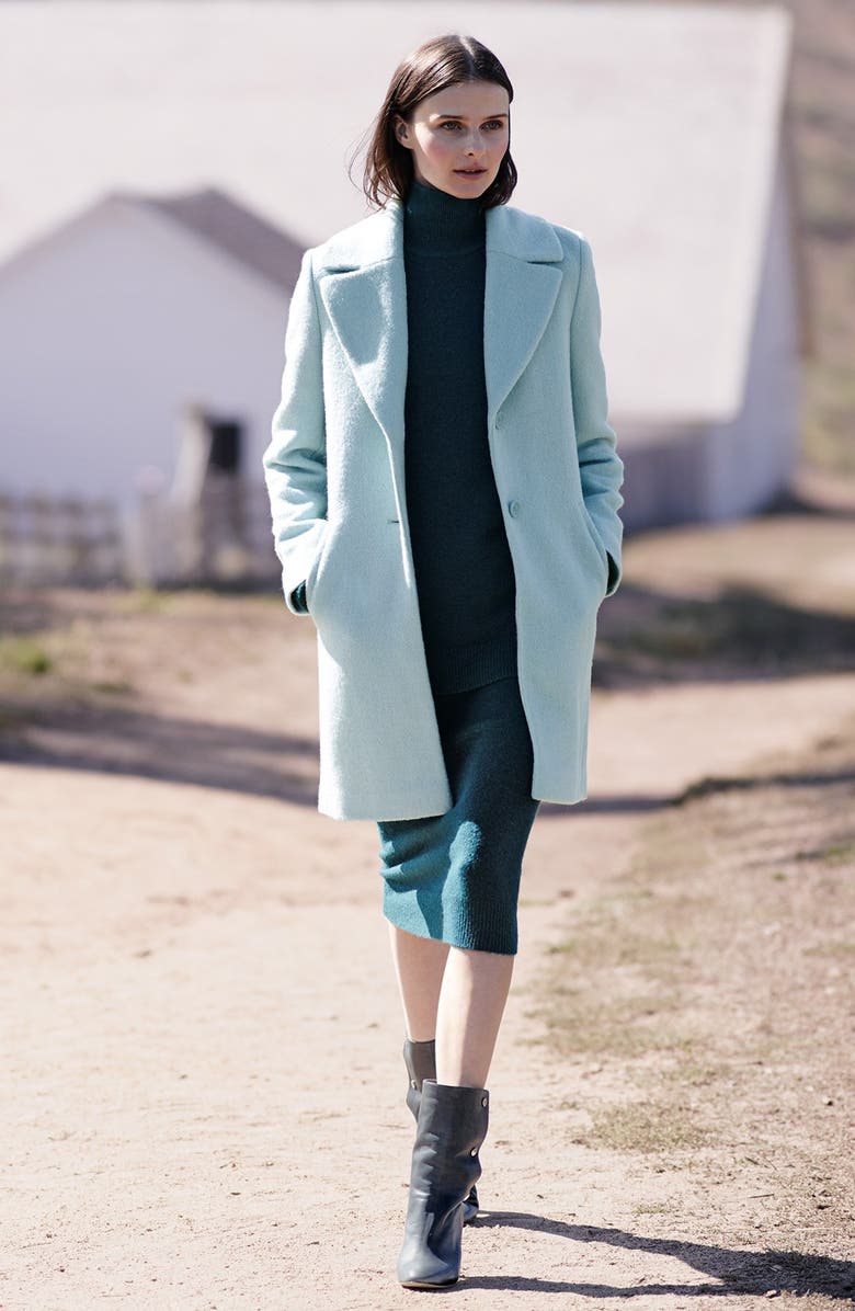 T Tahari 'Chloe' Notch Collar Single Breasted Coat, Alternate, color, 