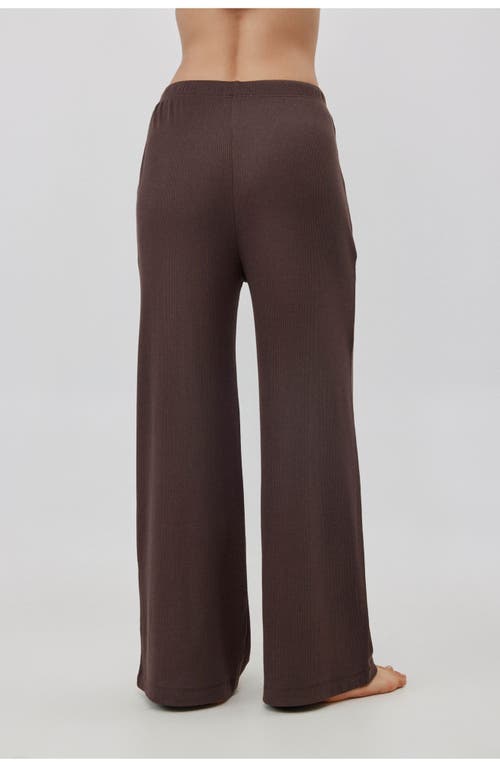 Gottex Beach Life Sandy Days Loungewear Wide Leg Bottoms In Brown