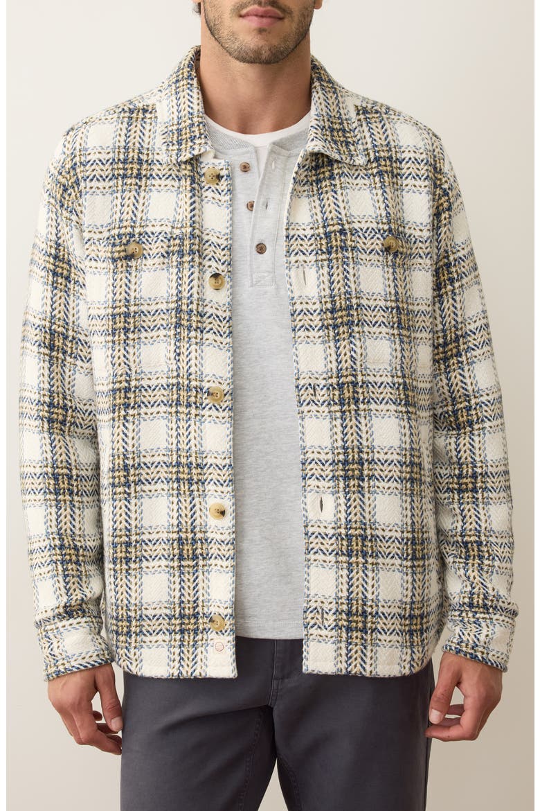 Max Plaid Cotton Twill Overshirt, Main, color, NATURAL/ BLUE PLAID