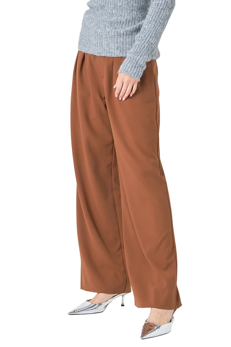 High Waist Wide Leg Pants, Alternate, color, BROWN