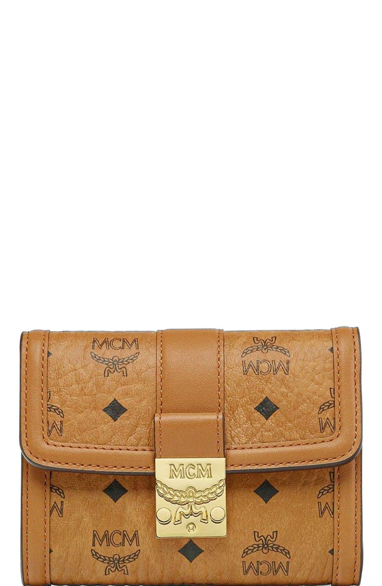 MCM Tracy Trifold Wallet in Visetos, Main, color,