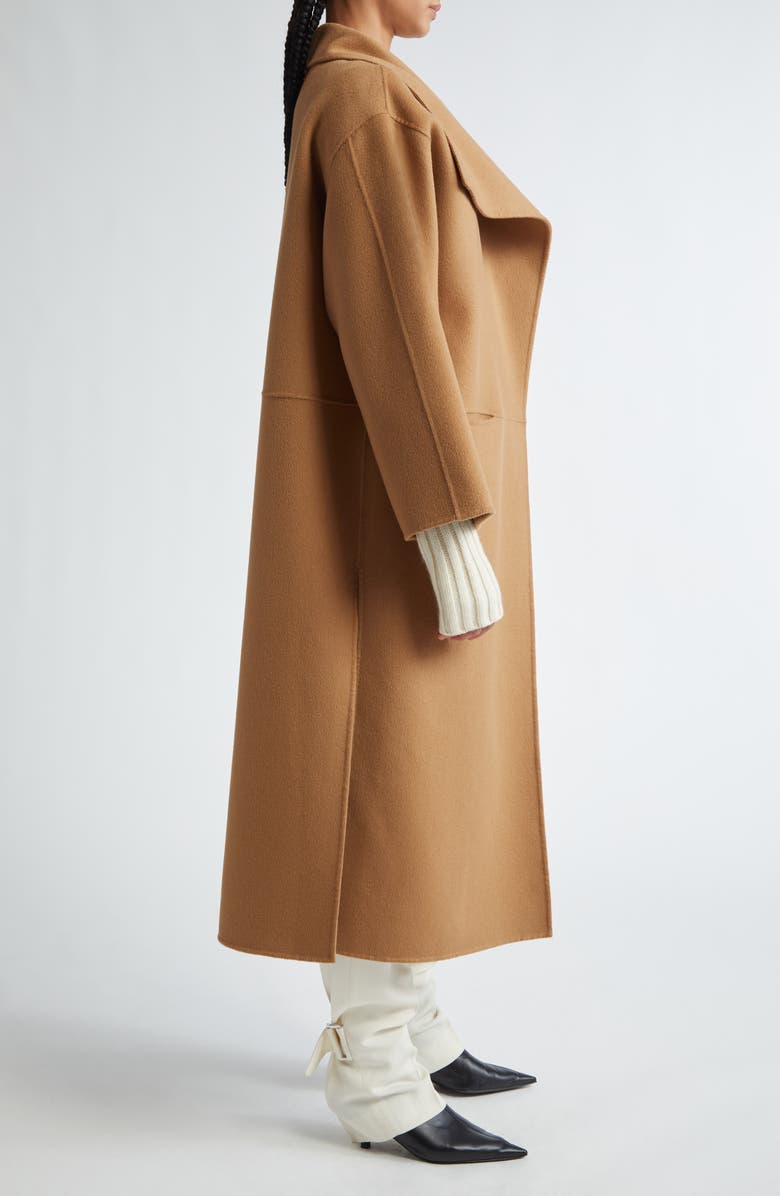 TOTEME Annecy Open Front Wool & Cashmere Coat, Alternate, color, Camel