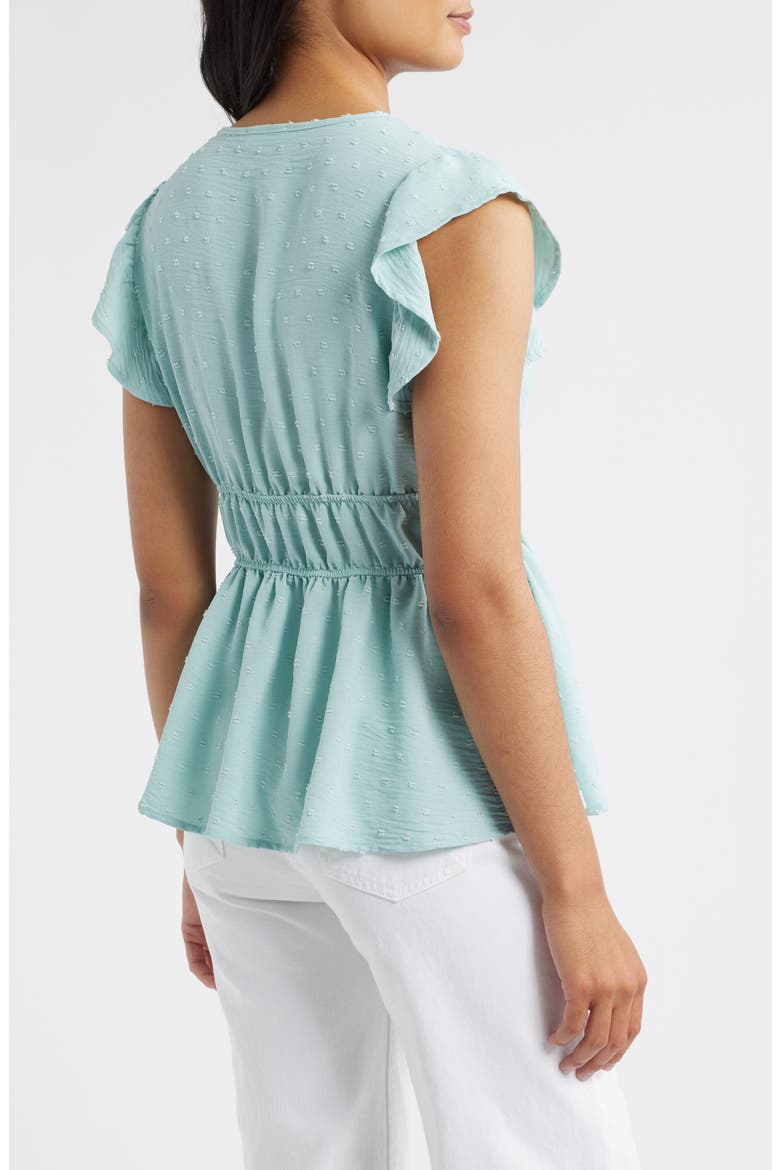 Flutter Sleeve Empire Waist Top, Alternate, color, SAGE