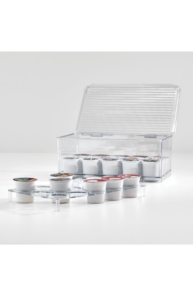 iDesign Stackable Coffee Pod Holder for K-Cup Pods - Set of 2 - Clear, Alternate, color, Clear/Gray