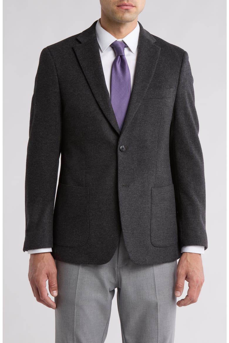 Two-Button Wool, Silk & Cashmere Sport Coat, Main, color, CHARCOAL