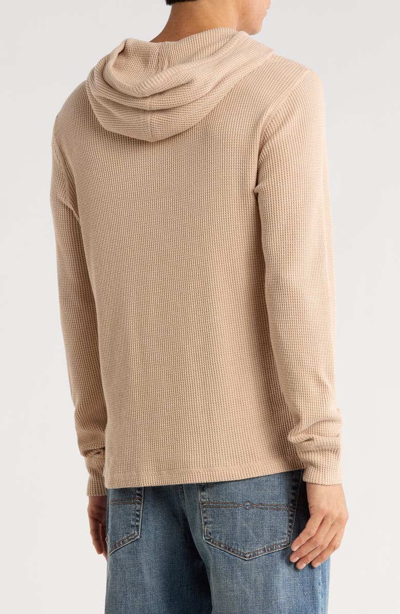 Lucky Brand Waffle Fleece Henley Hoodie, Alternate, color, Nougat