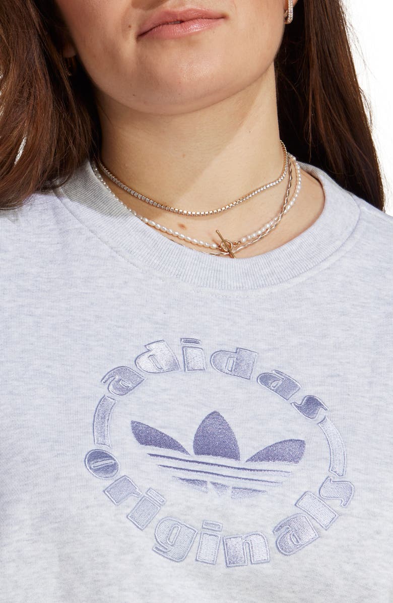 adidas Trefoil Cotton French Terry Sweatshirt, Alternate, color, 