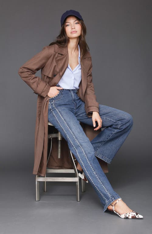 Avec Les Filles Relaxed Duster Trench Coat In Brown