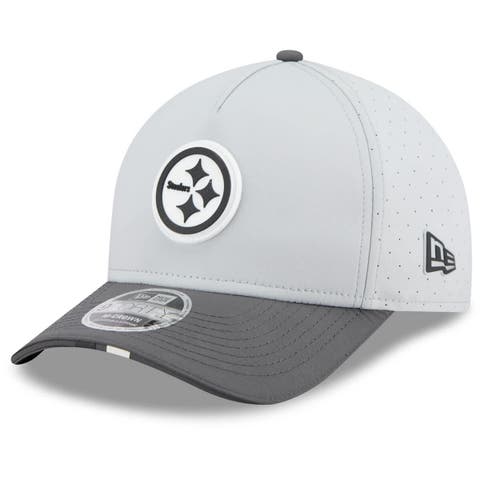 Men's New Era  Gray/Graphite Pittsburgh Steelers 2025 NFL Training Camp A-Frame 9FORTY Adjustable Hat