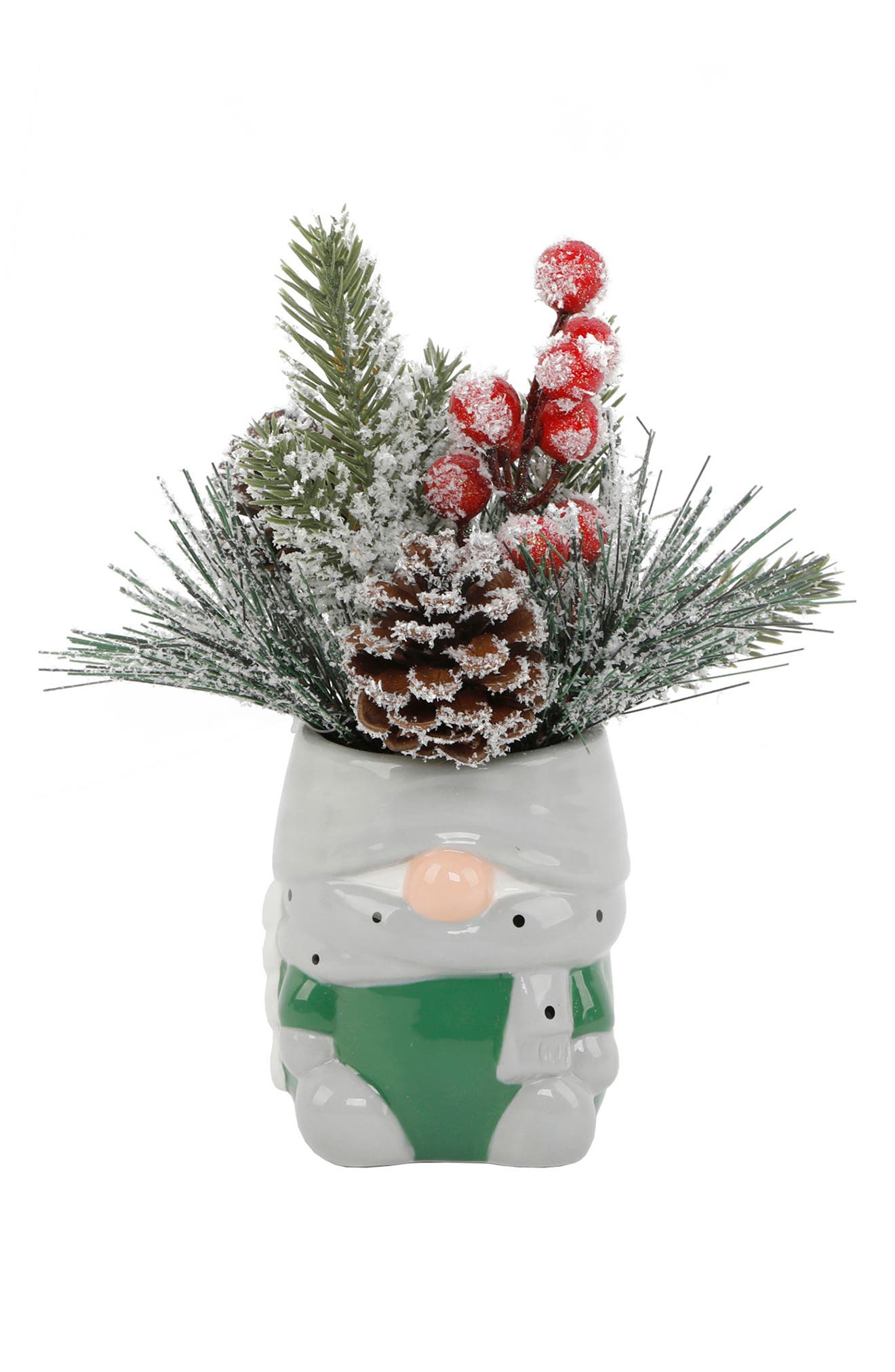 FLORA BUNDA Christmas Mix in Gnome Ceramic Vase