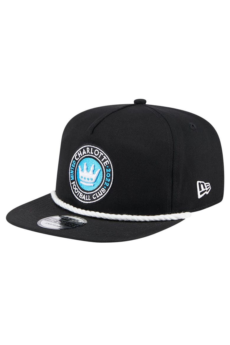 Men's New Era Black Charlotte FC The Golfer Kickoff Collection Adjustable Hat, Alternate, color, Black
