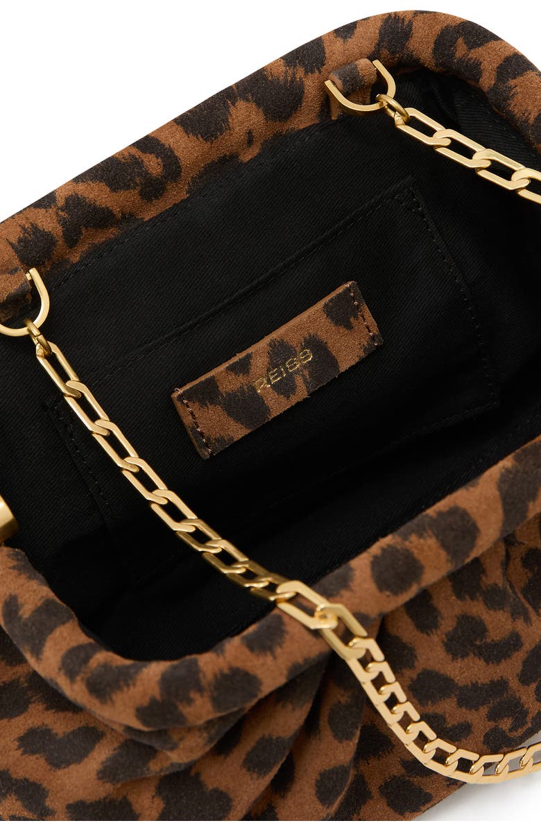 Reiss Mia Suede Frame Clutch, Alternate, color, Animal