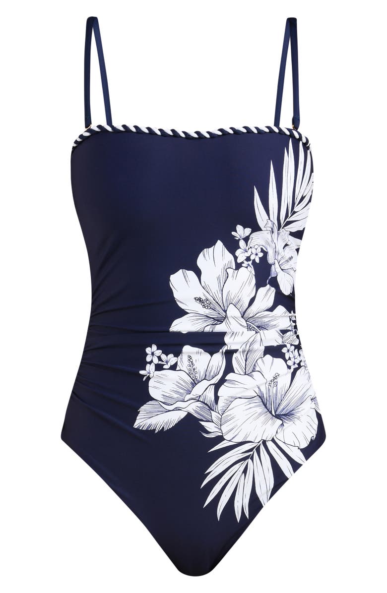 La Blanca Mariner One-Piece Swimsuit, Alternate, color, Indigo