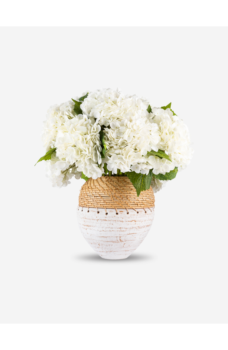 CocoBella Viviana RealTouch Hydrangea Stoneweave Arrangement, Main, color, Snow