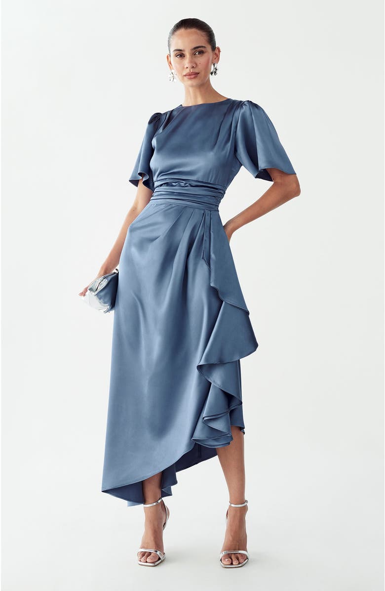 WILLA Narissa Midi Dress, Alternate, color, Steel Blue