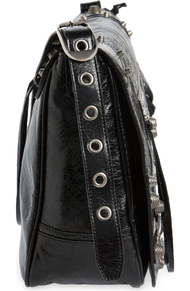 Balenciaga Cagole Leather Messenger Bag, Alternate, color,