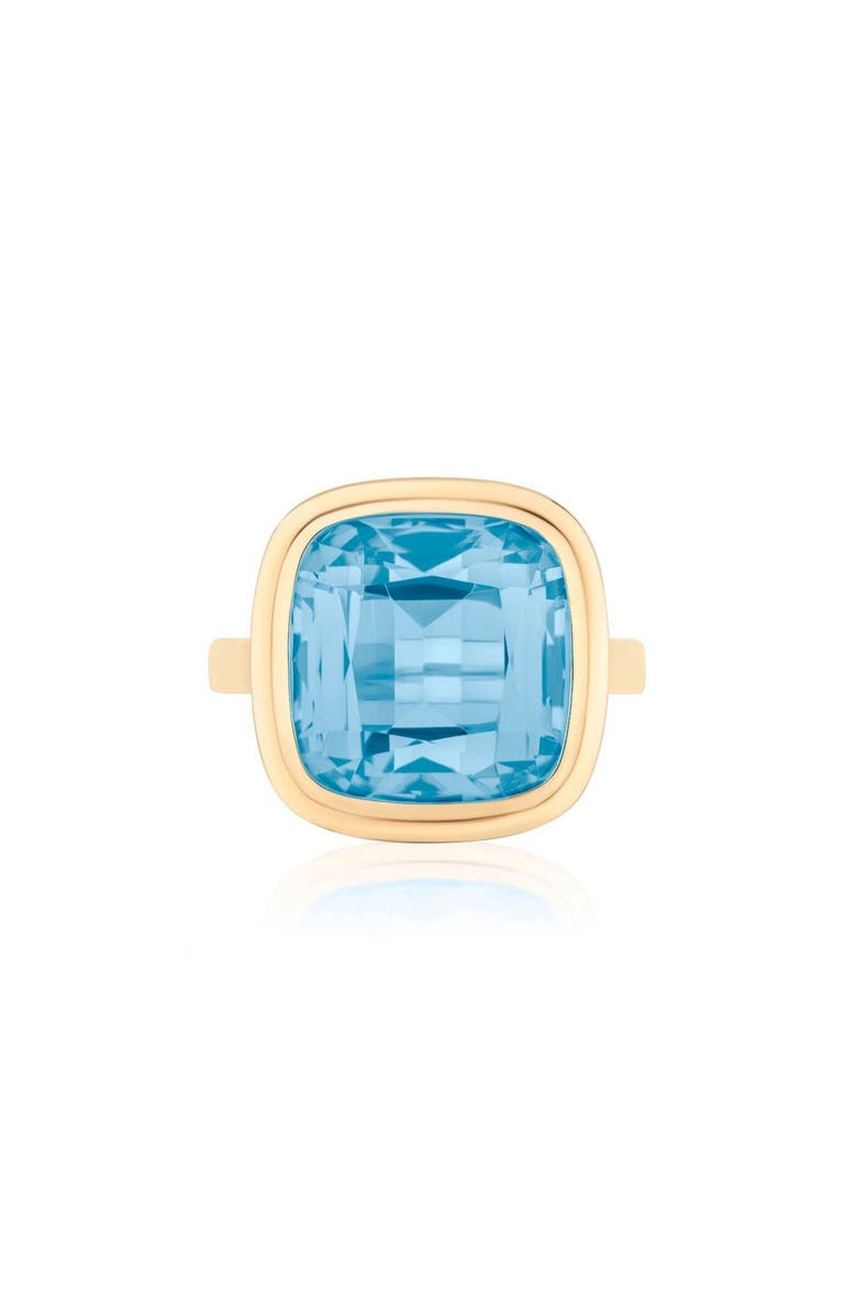 GOSHWARA Manhattan Cushion Cut Blue Topaz Cocktail Ring, Main, color, Pale Blue