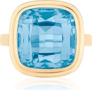 GOSHWARA Manhattan Cushion Cut Blue Topaz Cocktail Ring