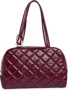 Marc Jacobs Dual Strap Diamond Quilt Leather Shoulder Bag