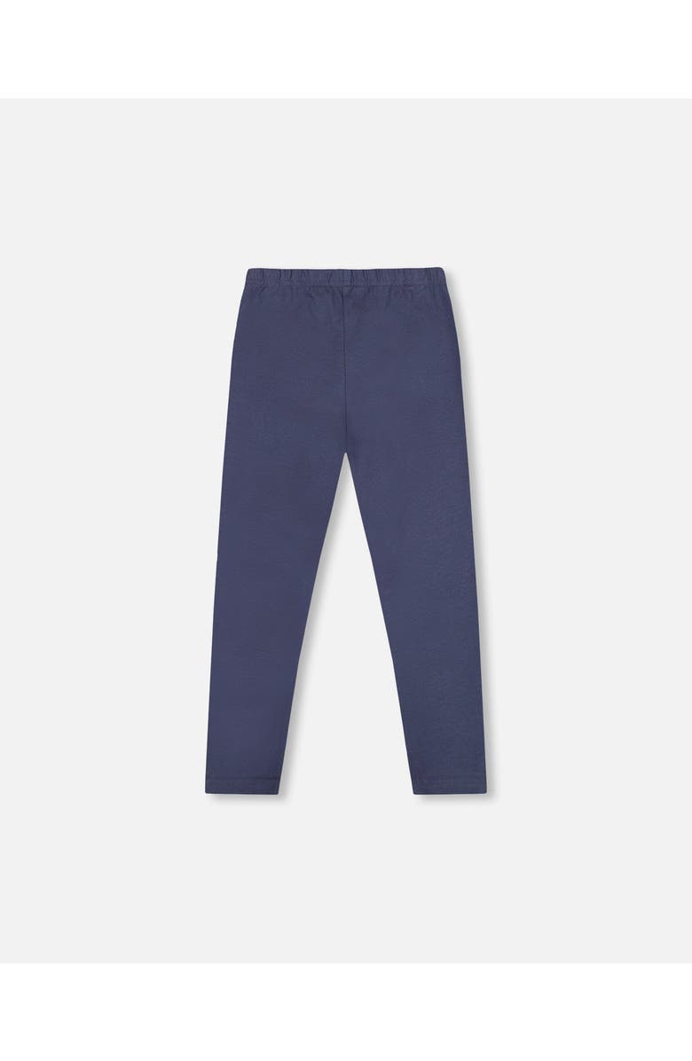 Deux par Deux Organic Cotton Leggings, Main, color, Navy Blue With Hearts