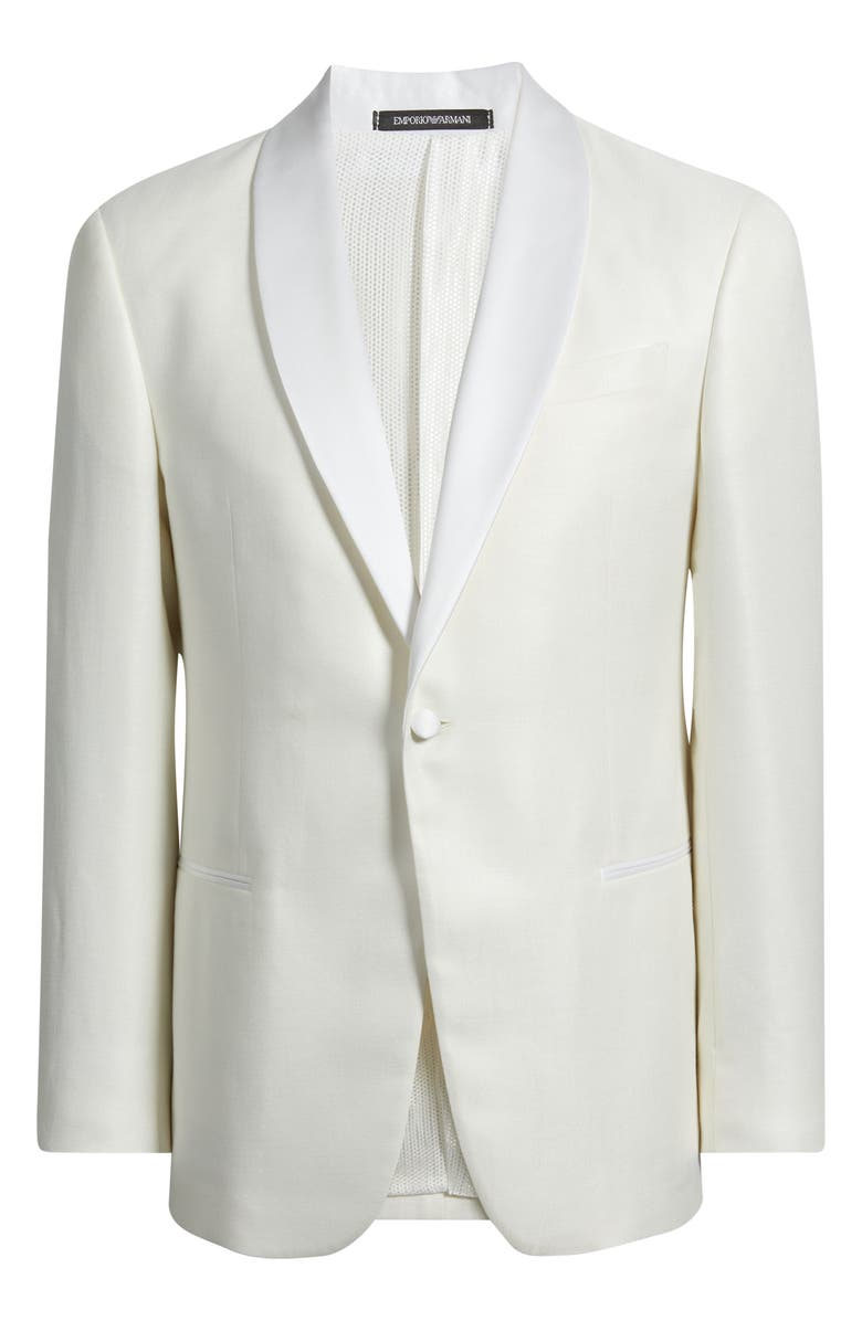 Emporio Armani Shawl Collar Dinner jacket, Alternate, color, Solid White