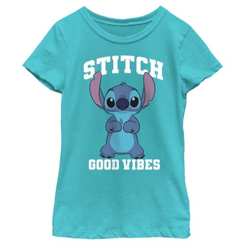 Girl's Lilo & Stitch Good Vibes Only Stitch  Graphic T-Shirt