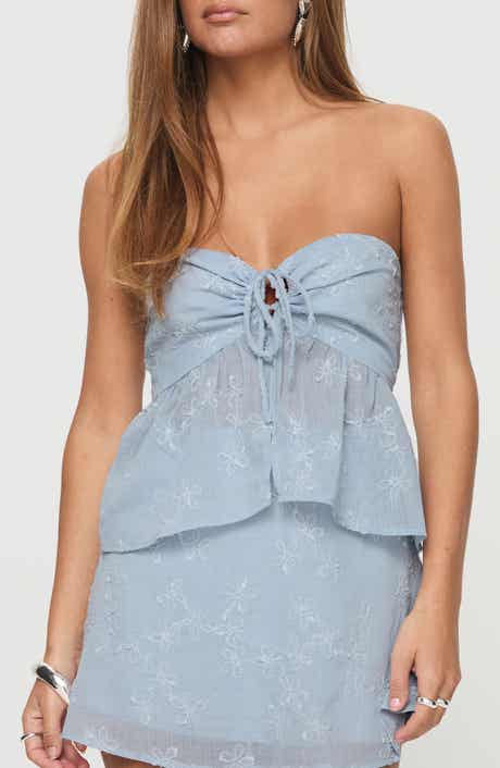 Princess Polly Rosenberg Embroidered Strapless Top
