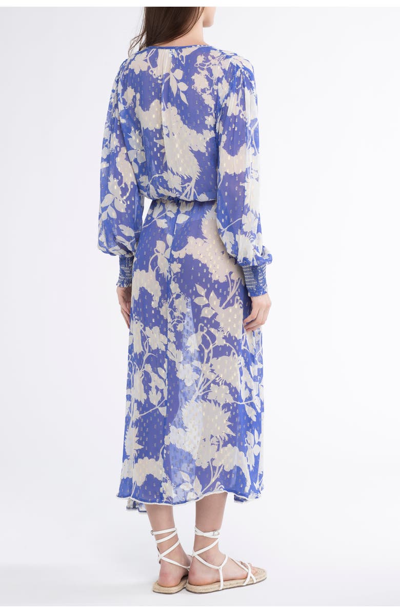 Sunday St. Tropez Cabana Cover-Up Flower Kaftan Dress, Alternate, color, Blue