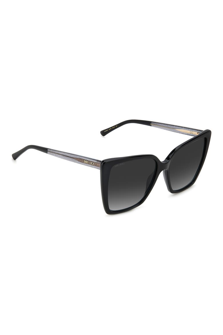 Lessie 56mm Gradient Cat Eye Sunglasses, Alternate, color, BLACK / GREY SHADED