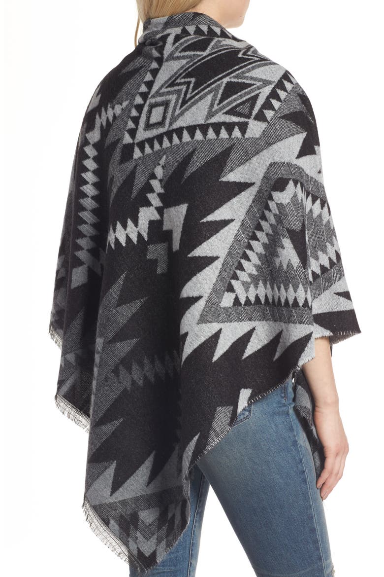 Geo Pattern Square Scarf, Alternate, color, BLACK