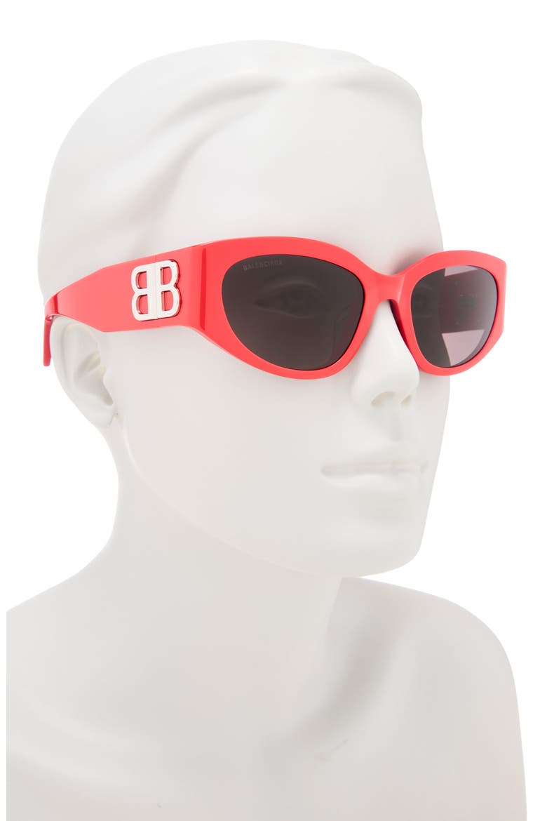 55mm Cat Eye Sunglasses, Alternate, color, RED RED GREY
