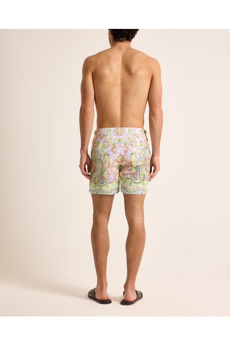 Bulldog Mid-Length Classic Fit Swim Shorts With Fairground Print, Alternate, color, MULTI/PINK