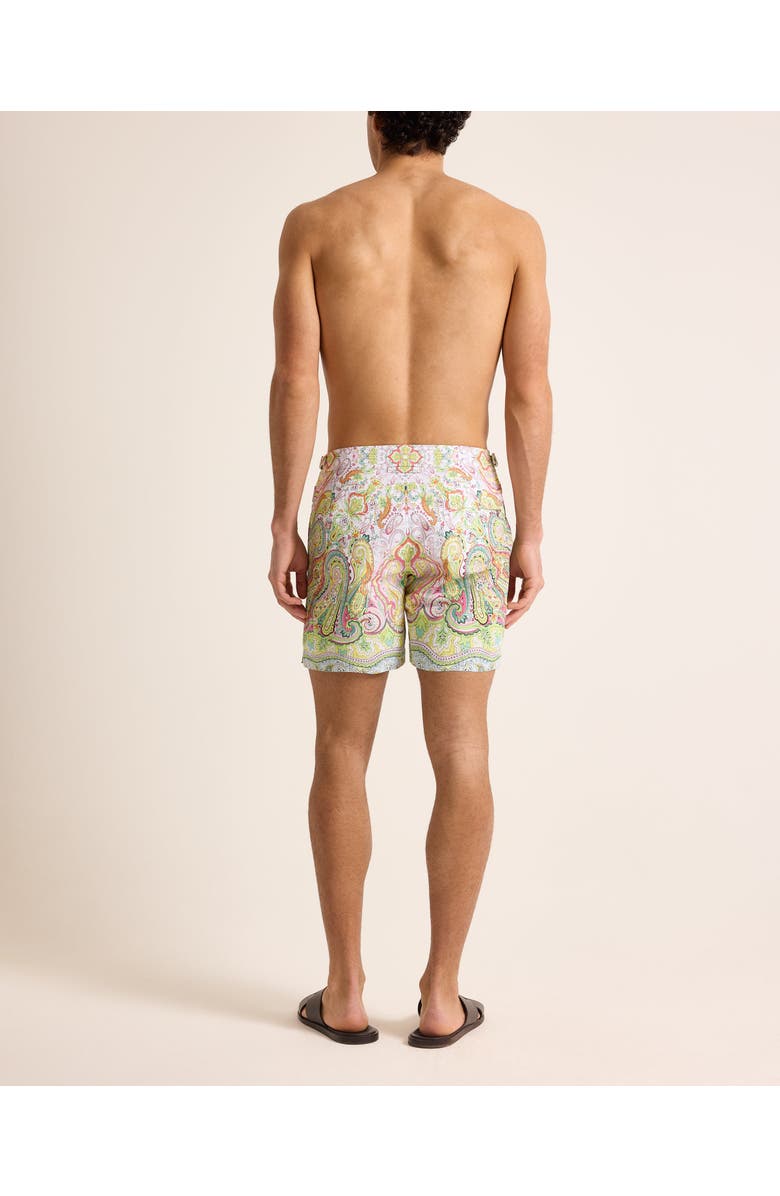 Orlebar Brown Bulldog Mid-Length Classic Fit Swim Shorts With Fairground Print, Alternate, color, Multi/Pink