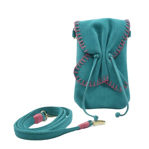 Cell Phone Butterfly Suede Leather Bag
