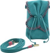 Carlos Falchi Cell Phone Butterly Suede Leather Bag