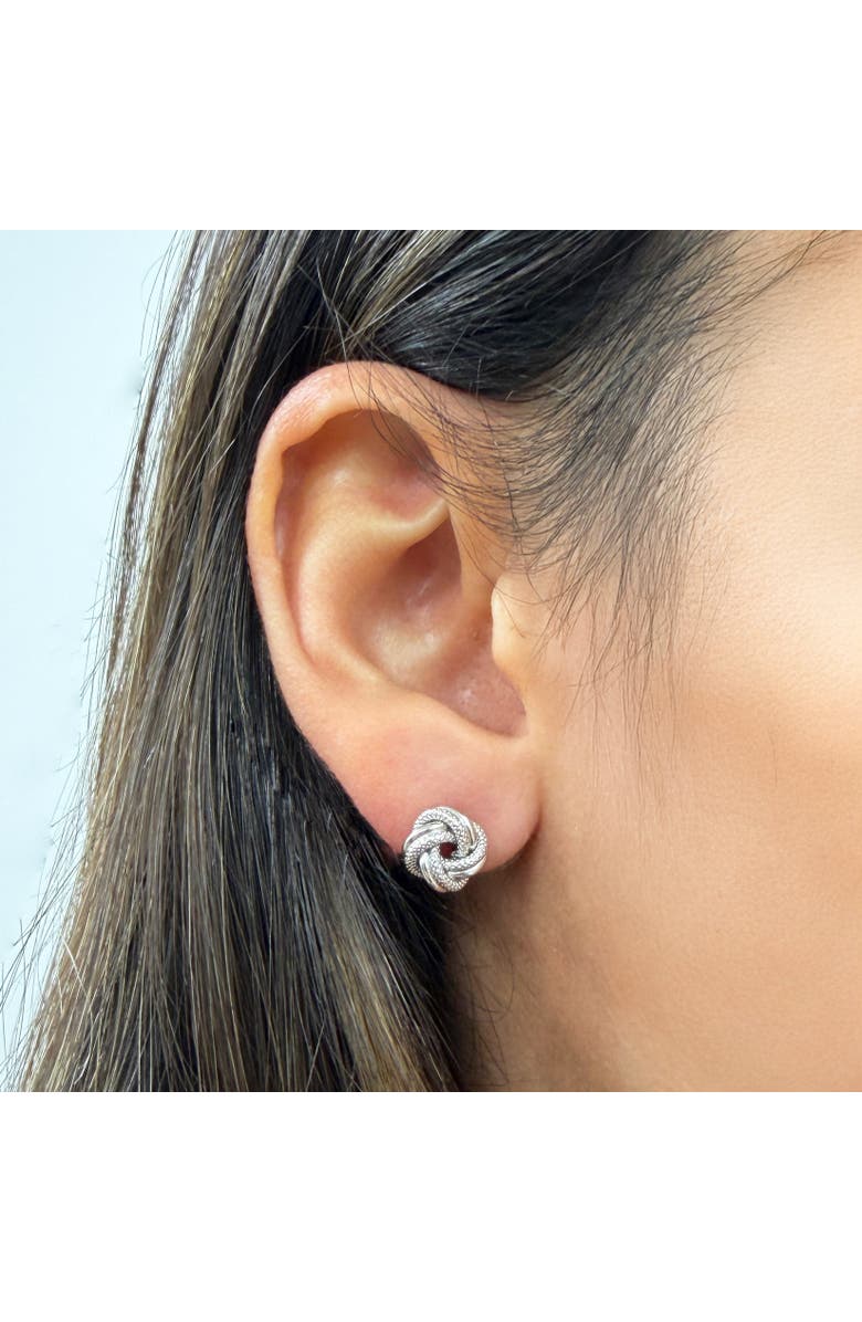 The Lovery Fine Jewelry Textured Knot Stud Earrings, Alternate, color, 