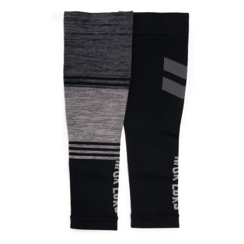 Men's 2 Pair Pack Compression Calf Nylon Sleeves, Black, OS