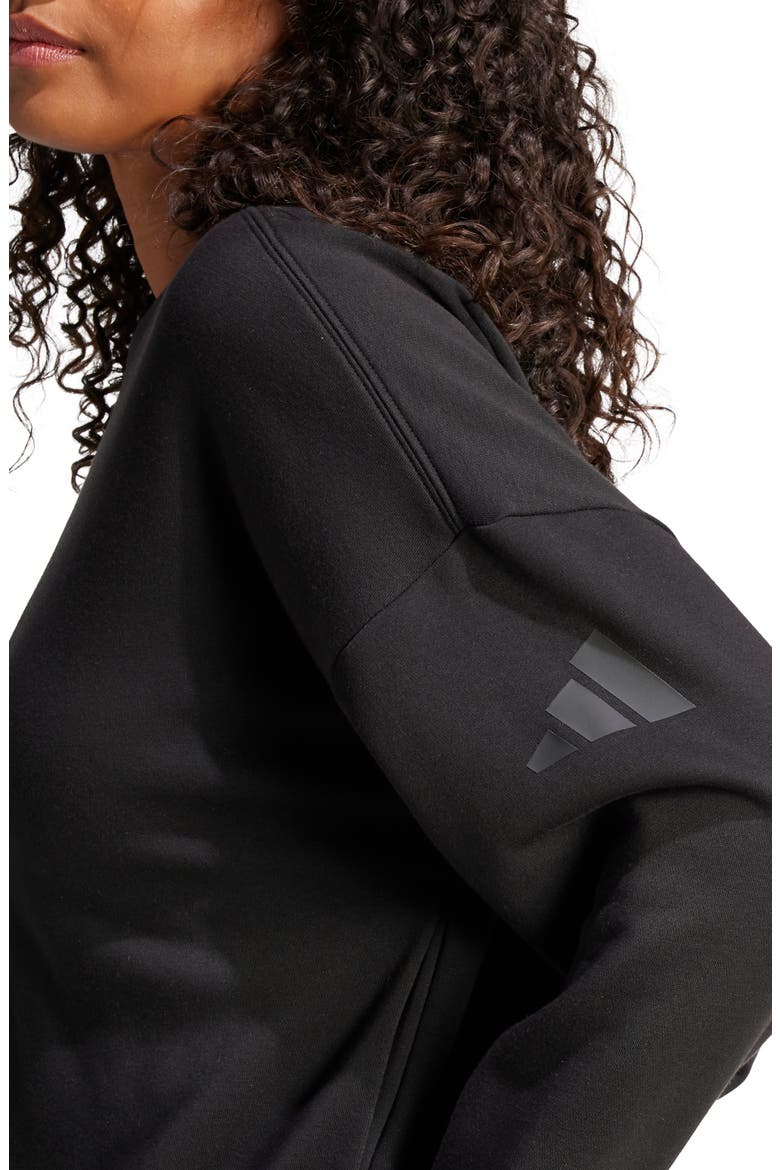 Fleece Bomber Jacket, Alternate, color, BLACK
