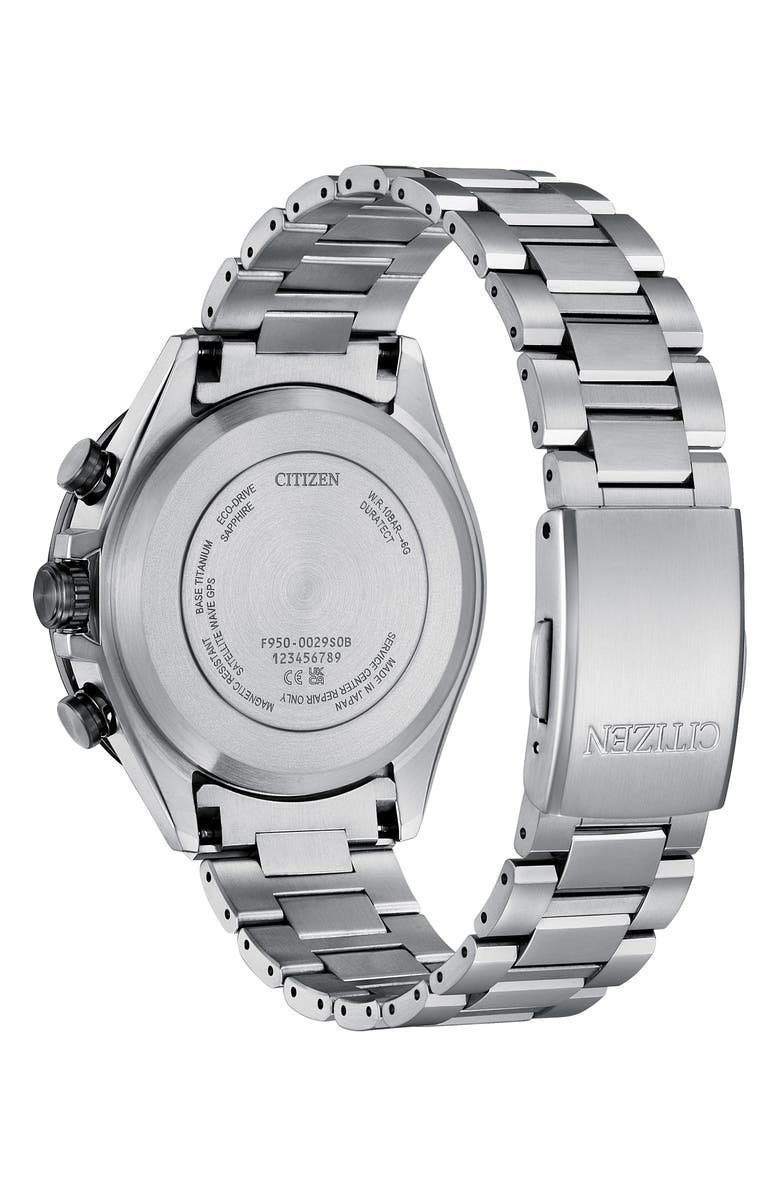 Citizen Attesa Satellite Wave GPS GMT Automatic Silvertone Bracelet Watch, 44.6mm, Alternate, color, Silver-Tone