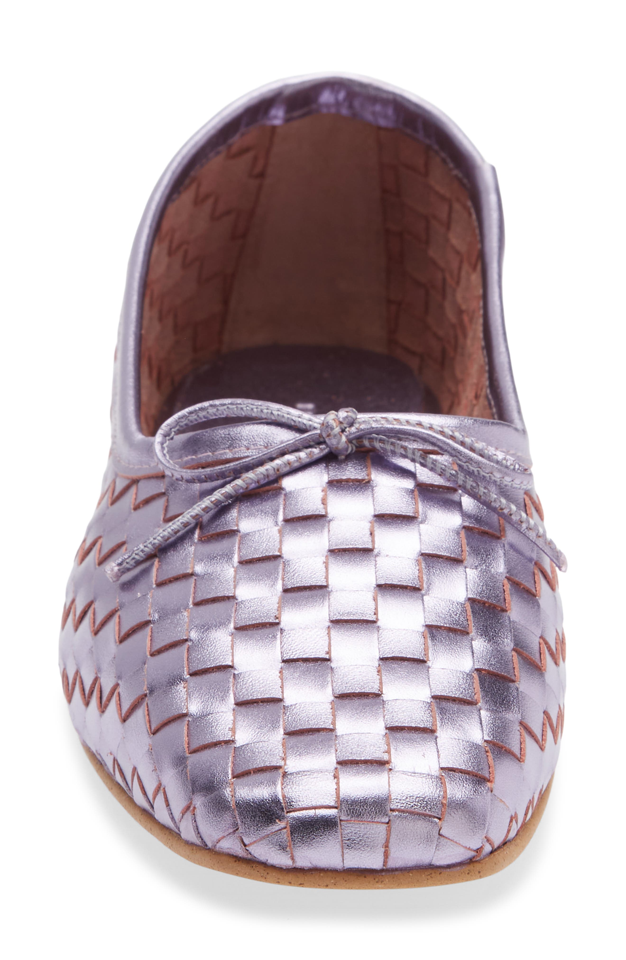 Freda Salvador Woven Square Toe Ballet Flat, Alternate, color, Lilac Metallic