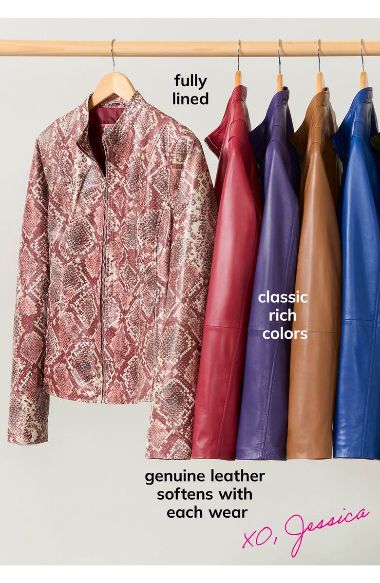 Jessica London Leather Poncho, Alternate, color, Brown Maple