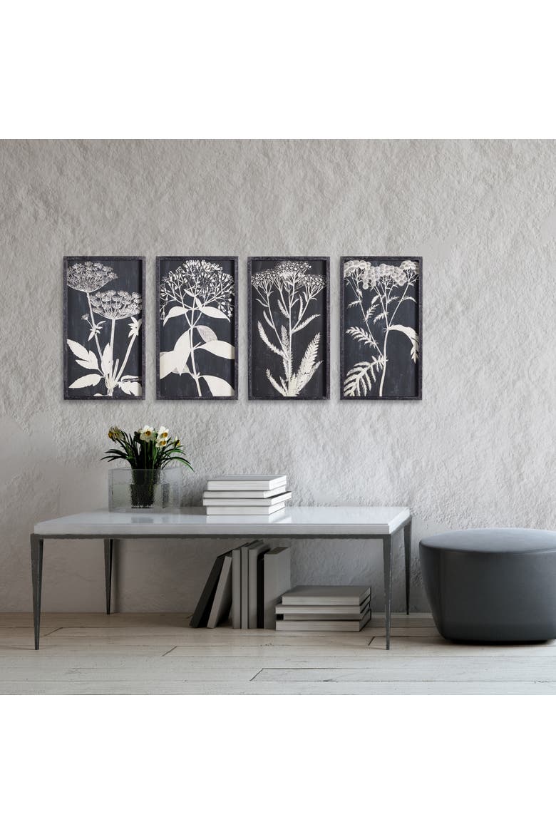 Petite Frond Prints Set of 4, Alternate, color, Off-White
