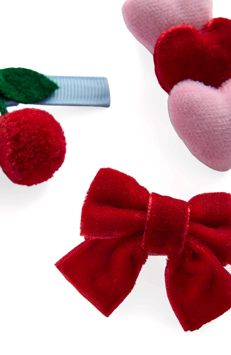 Mini Boden Kids' 3-Pack Hair Clips, Alternate, color, Pretty Pink